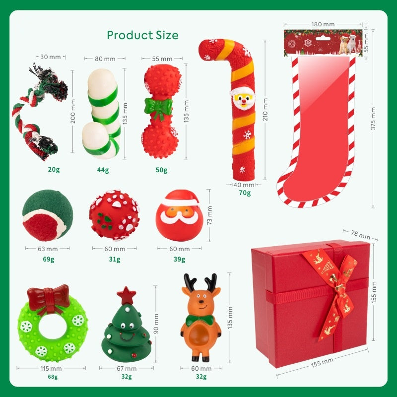 Multi-Pack Christmas Dog Chew Toy