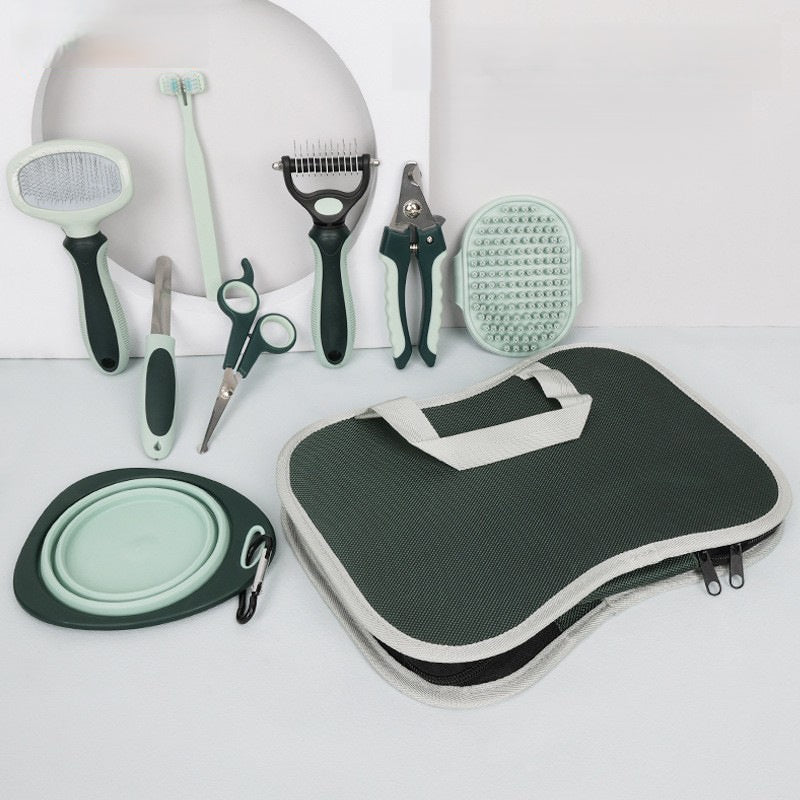 Nail Clipper-Included Pet Cleaning Hair Removal Pet Grooming Kit 8-in-1