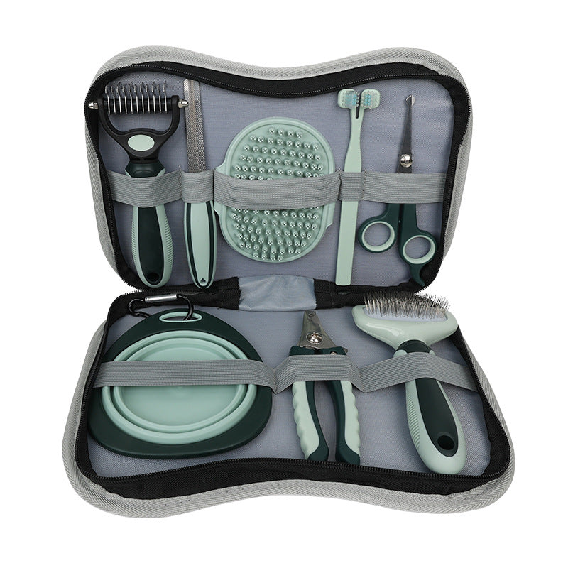 Nail Clipper-Included Pet Cleaning Hair Removal Pet Grooming Kit 8-in-1