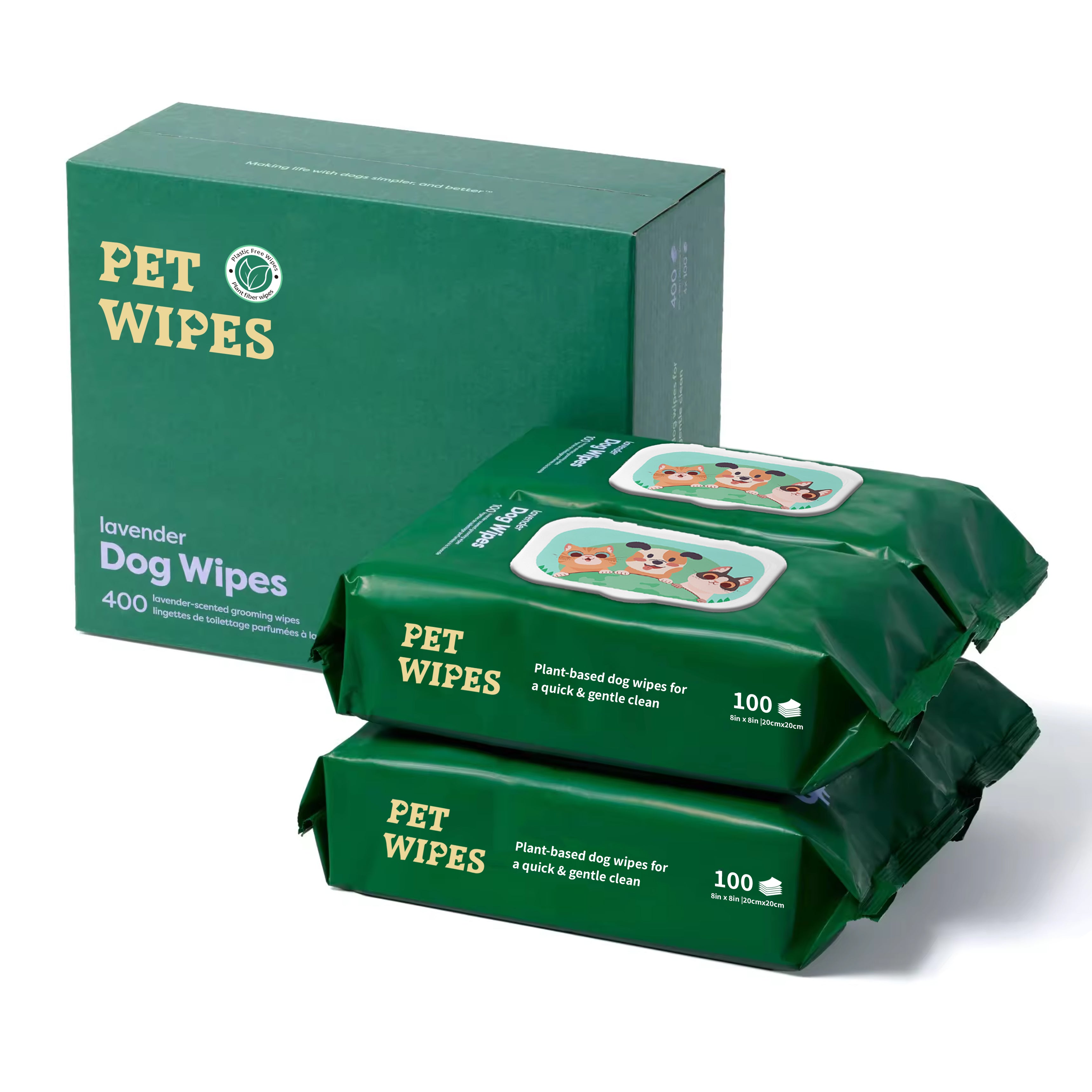 Friendly Biodegradable Plant Based Alcohol-free Cleaning Pet Wet Wipes
