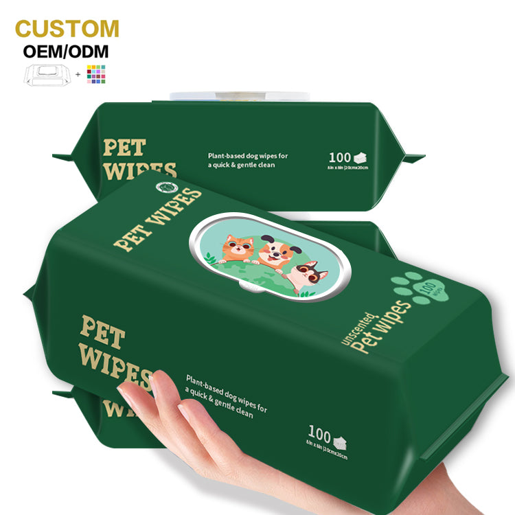 Friendly Biodegradable Plant Based Alcohol-free Cleaning Pet Wet Wipes